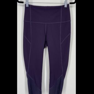 Lululemon Anew Crop Athletic Leggings Size 4 Pull On Stretch Workout Deep Purple